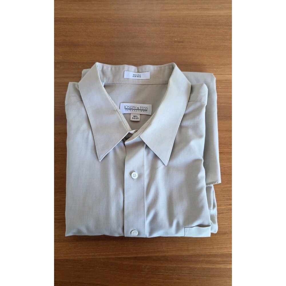 Joseph & Feiss International Men's Button Down Long Sleeve Shirt Tan Size
